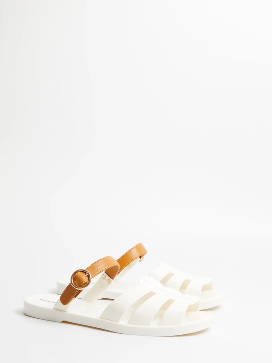 Tuckernuck Shoes - Tuckernuck Riley Jelly Sandals Ivory/Tan NWOT size 6/7